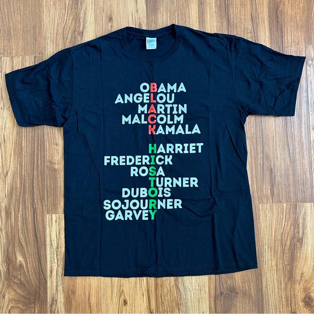 Black History Name Acronym Men’s XL T Shirt